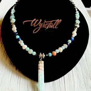 Handmade Caribbean Calcite Necklace.